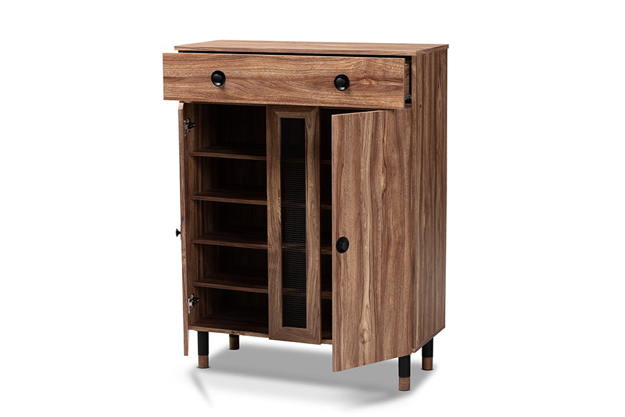 baxton studio valina modern and contemporary 2 door wood entryway shoe storage cabinet with drawer | Modish Furniture Store-3