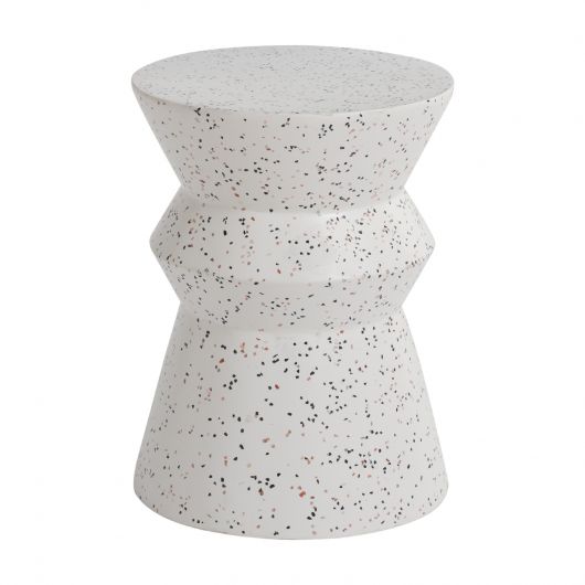 SAVANA Terrazzo Round Top Stone Stool By Accent Decor | Outdoor Stools & Benches | Modishstore - 2