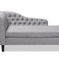 baxton studio florent modern and contemporary grey fabric upholstered black finished chaise lounge | Modish Furniture Store-3