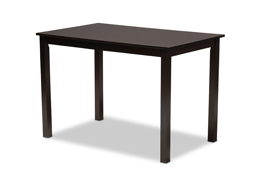 baxton studio lucie modern and contemporary grey fabric upholstered espresso brown finished 5 piece wood dining set | Modish Furniture Store-3