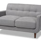 baxton studio allister mid century modern light grey fabric upholstered loveseat | Modish Furniture Store-2