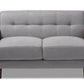 baxton studio allister mid century modern light grey fabric upholstered loveseat | Modish Furniture Store-3