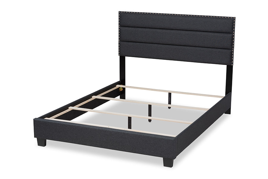 Baxton Studio Ansa Modern and Contemporary Beige Fabric Upholstered Queen Size Bed | Beds | Modishstore - 12