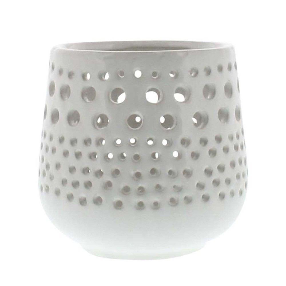 HomArt Lanai Hurricane Votive Holder - Shiny White - Set of 6-2