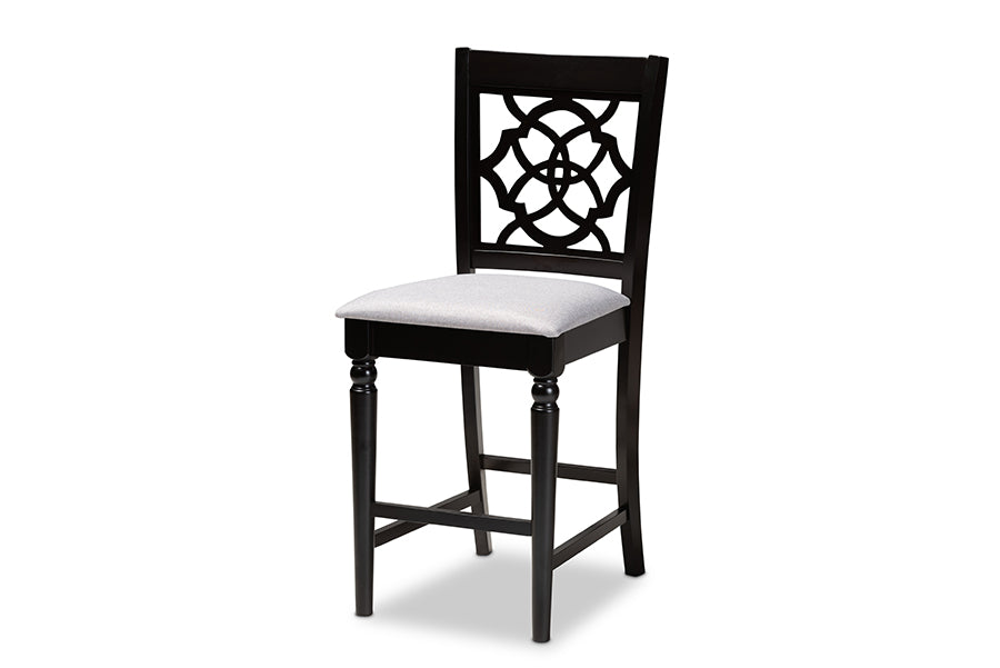 Baxton Studio Arden Modern and Contemporary Grey Fabric Upholstered Espresso Brown Finished 5-Piece Wood Pub Set | Dining Sets | Modishstore - 7