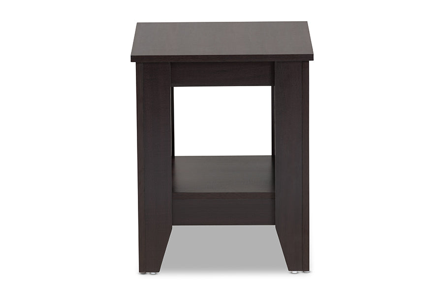 baxton studio audra modern and contemporary dark brown finished wood end table | Modish Furniture Store-3