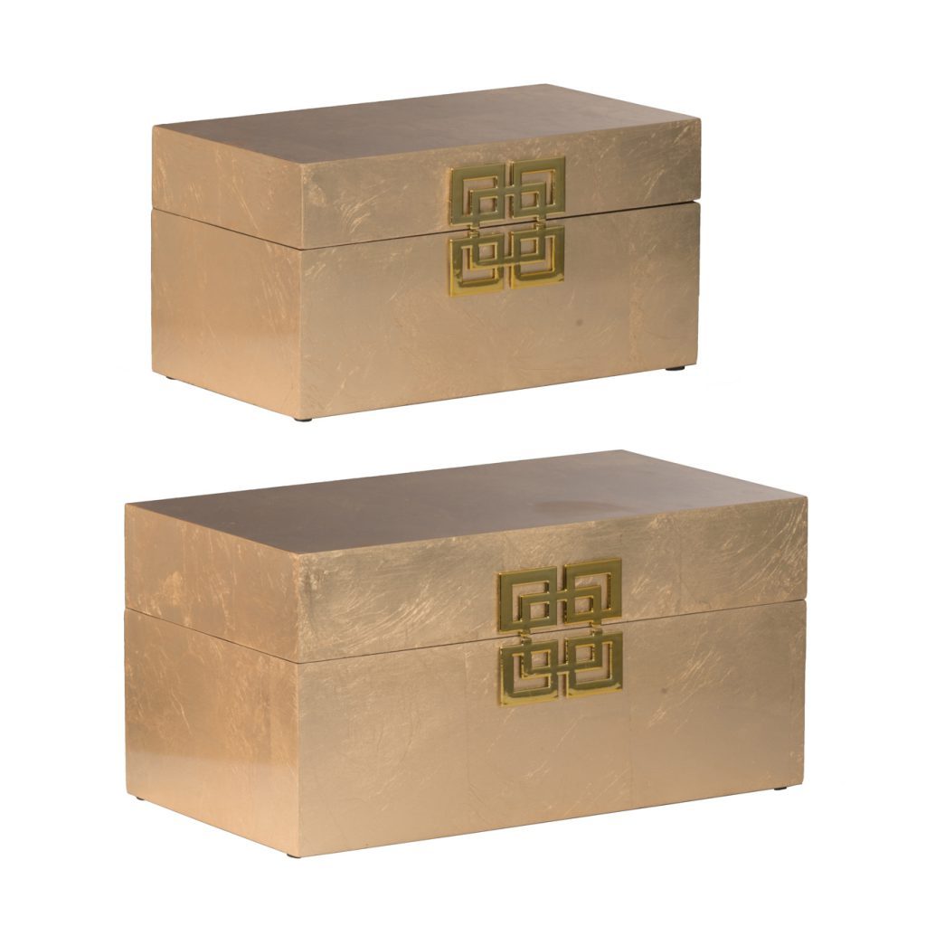 A&B Home Two Blue/Gold Decorative Boxes | Modishstore | 44574-BLUE-DS -5 - 8