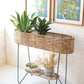 Large Oval Seagrass And Iron Plant Stand By kalalou-2