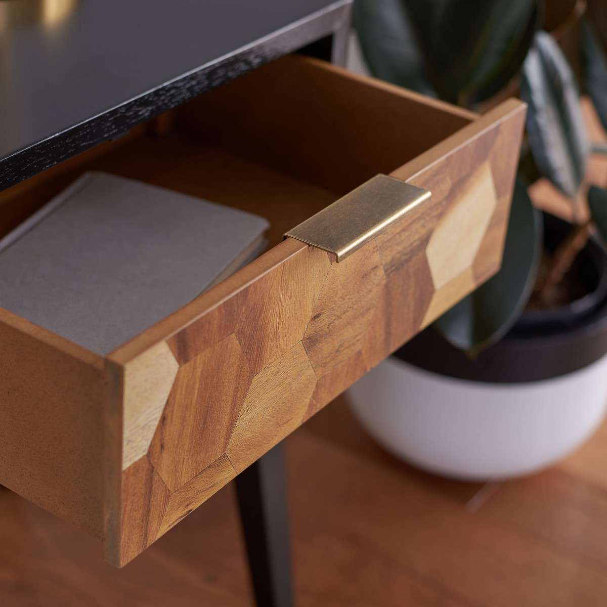Safavieh Nilo 1 Drawer Accent Table - Black | Accent Tables | Modishstore - 4