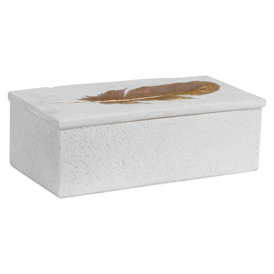Uttermost Nephele White Stone Box | Sculptures | Modishstore