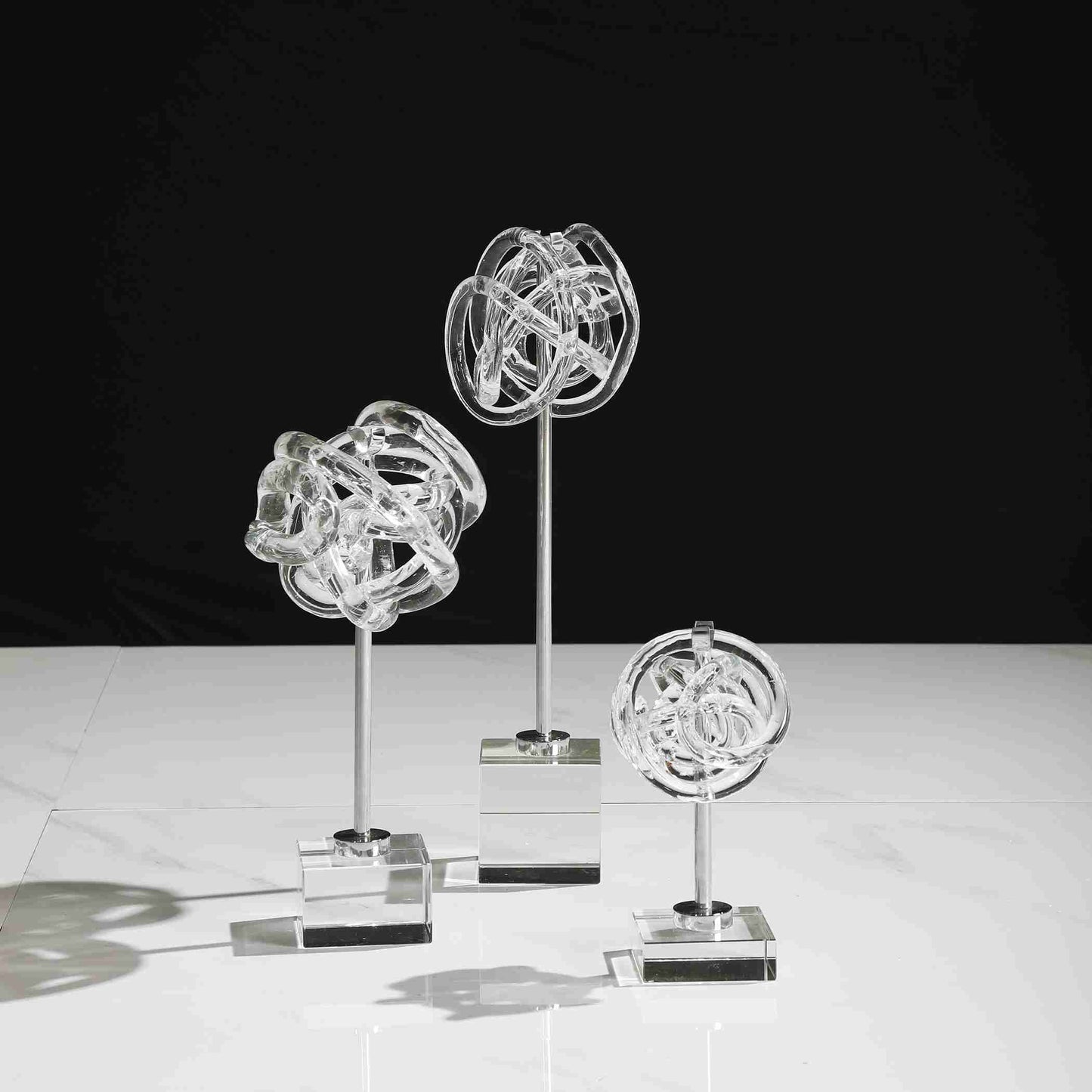 Uttermost Neuron Glass Table Top Sculptures, Set Of 3 | Sculptures | Modishstore - 2