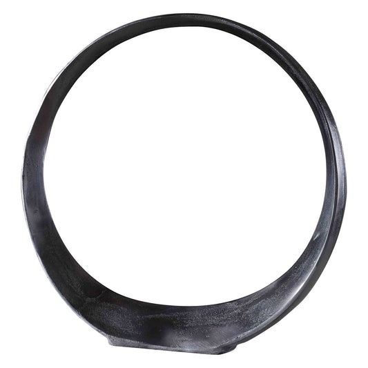 Uttermost Orbits Black Nickel Large Ring Sculpture | Sculptures | Modishstore