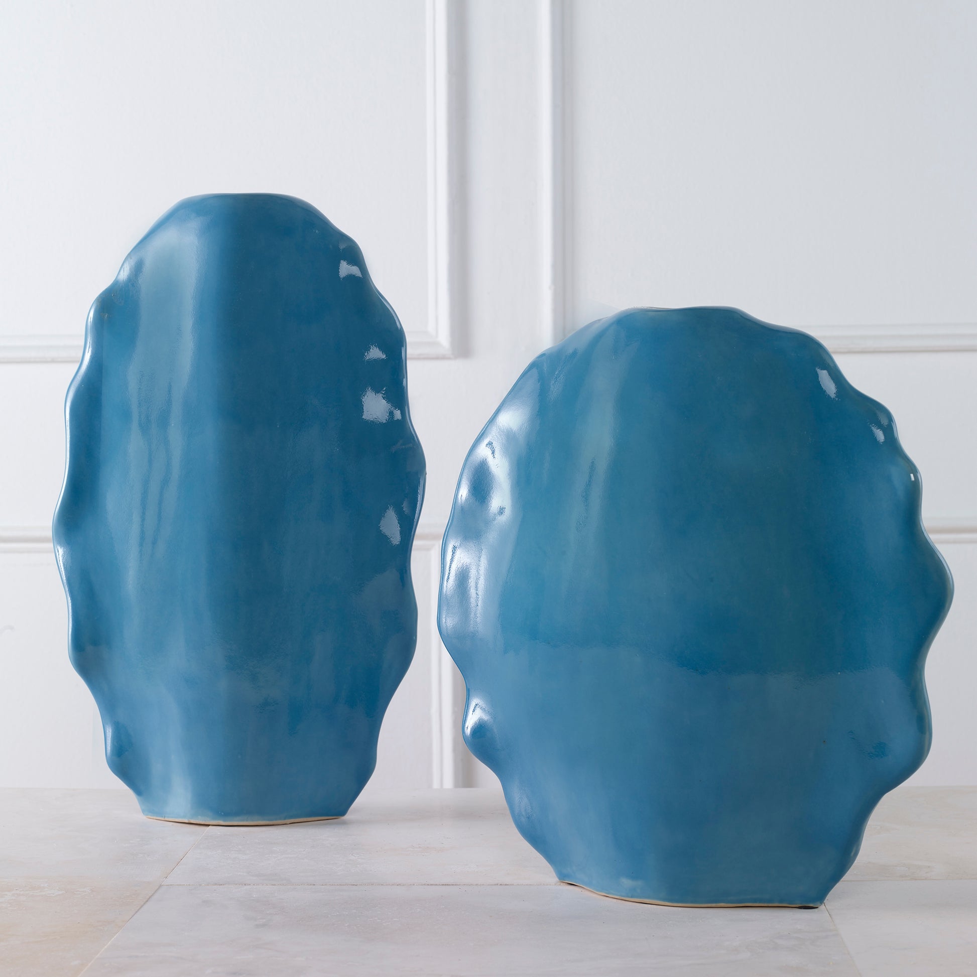Uttermost Ruffled Feathers Blue Vases, Set Of 2 | Vases | Modishstore - 3