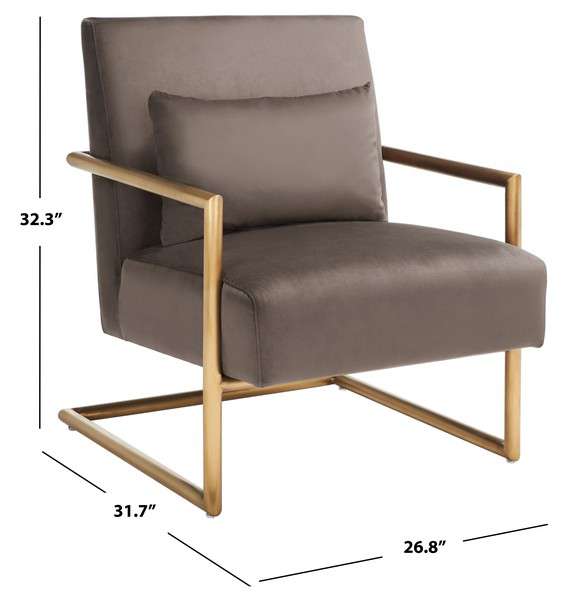 Safavieh Konomi Arm Chair - Dark Taupe | Armchairs | Modishstore - 3