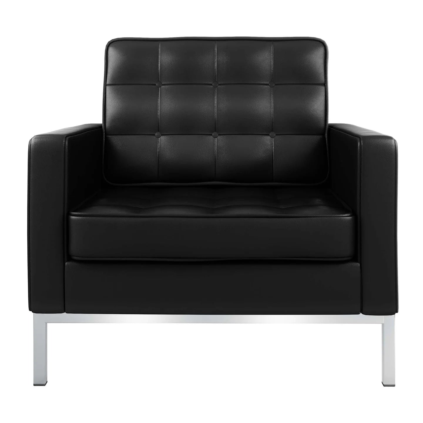 Rolina Armchair, Black Leather By World Modern Design | Armchairs | Modishstore - 6