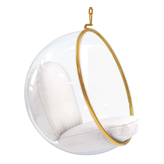 Hanging Bubble Chair, Gold By World Modern Design | Outdoor Porch Swings | Modishstore