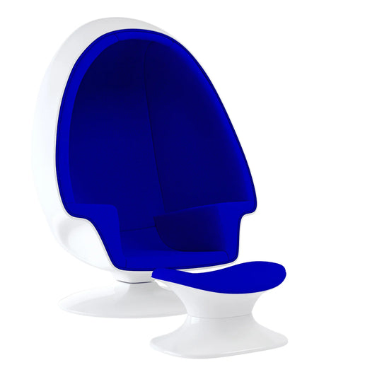 Alpha Egg Chair & Ottoman, Blue By World Modern Design | Lounge Chairs | Modishstore