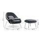 Haven Lounge Chair & Ottoman, Dark Gray By World Modern Design | Lounge Chairs | Modishstore - 3