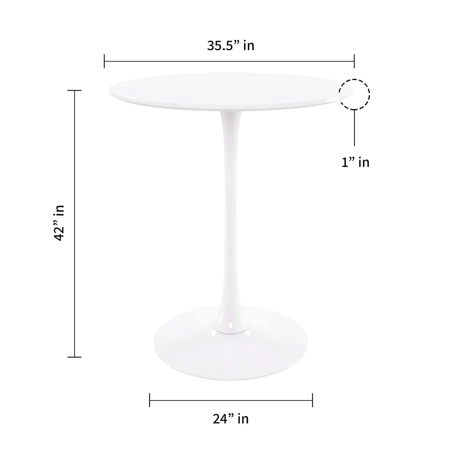 Rose 35.5" Round Wood Top Bar Table By World Modern Design | Bar Tables | Modishstore - 2