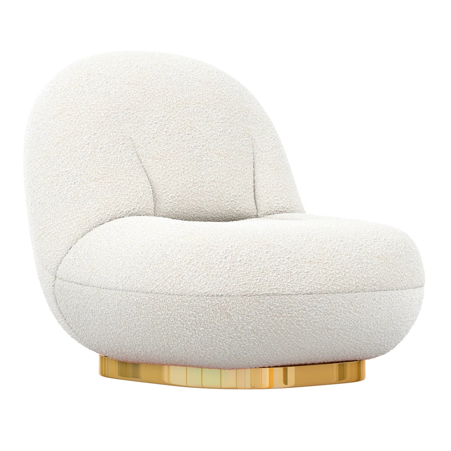 Breeze Boucle Chair, Gold By World Modern Design | Lounge Chairs | Modishstore - 5