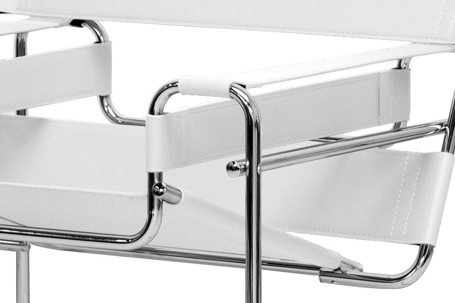 Baxton Studio Jericho Cream Leather Mid-Century Modern Accent Chair | Accent Chairs | Modishstore - 2