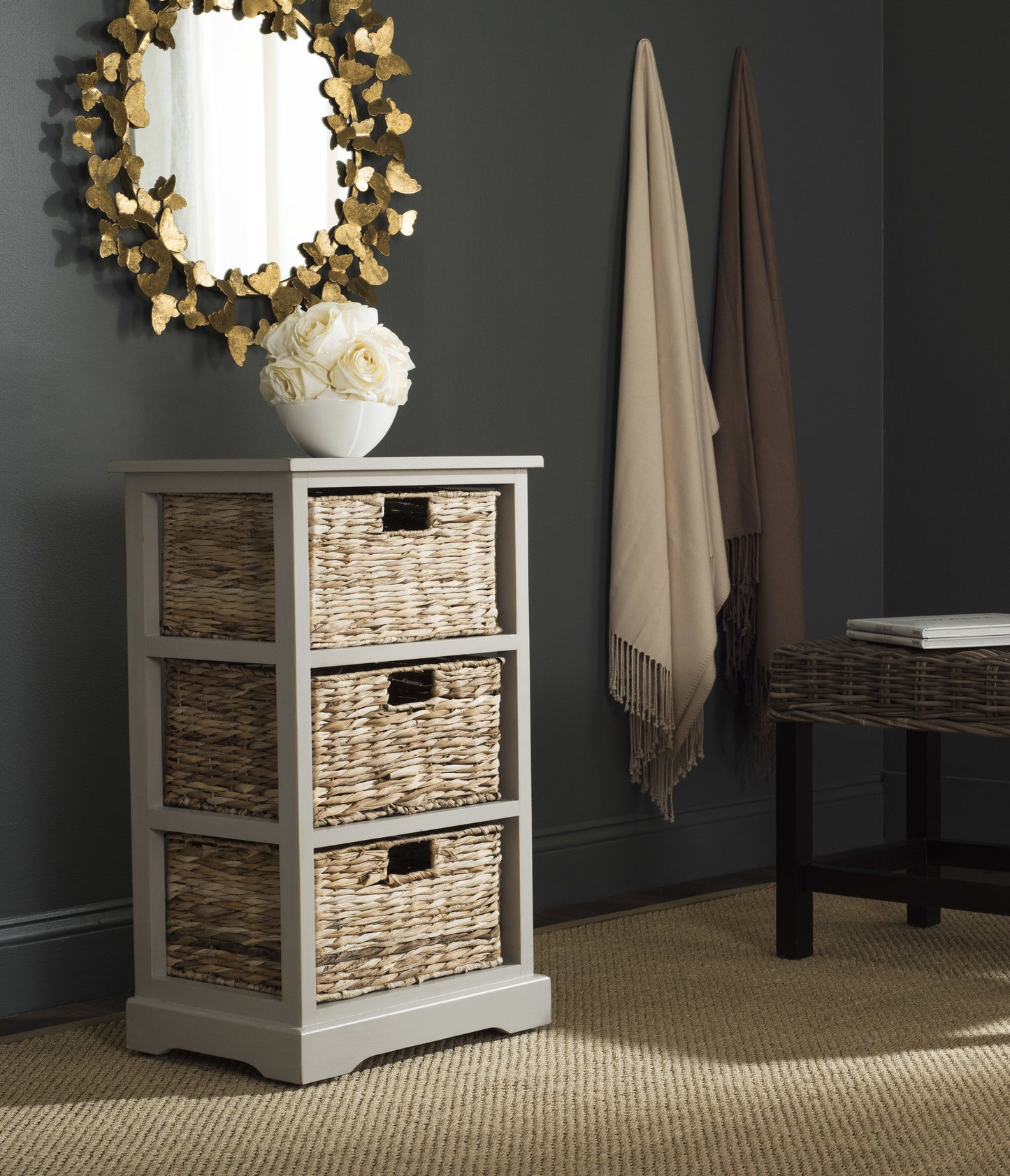 Safavieh Halle 3 Wicker Basket Storage Side Table | Side Tables | Modishstore - 21