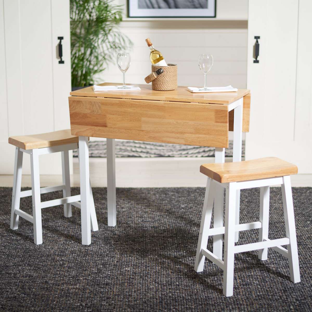 Safavieh Graham 3 Pc Set Pub Table - Natural | Bar Stools & Table | Modishstore - 4