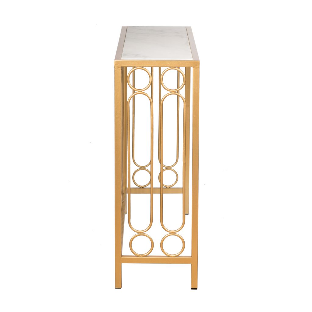 A&B Home Marble and Brass Table | Console Tables | Modishstore - 3