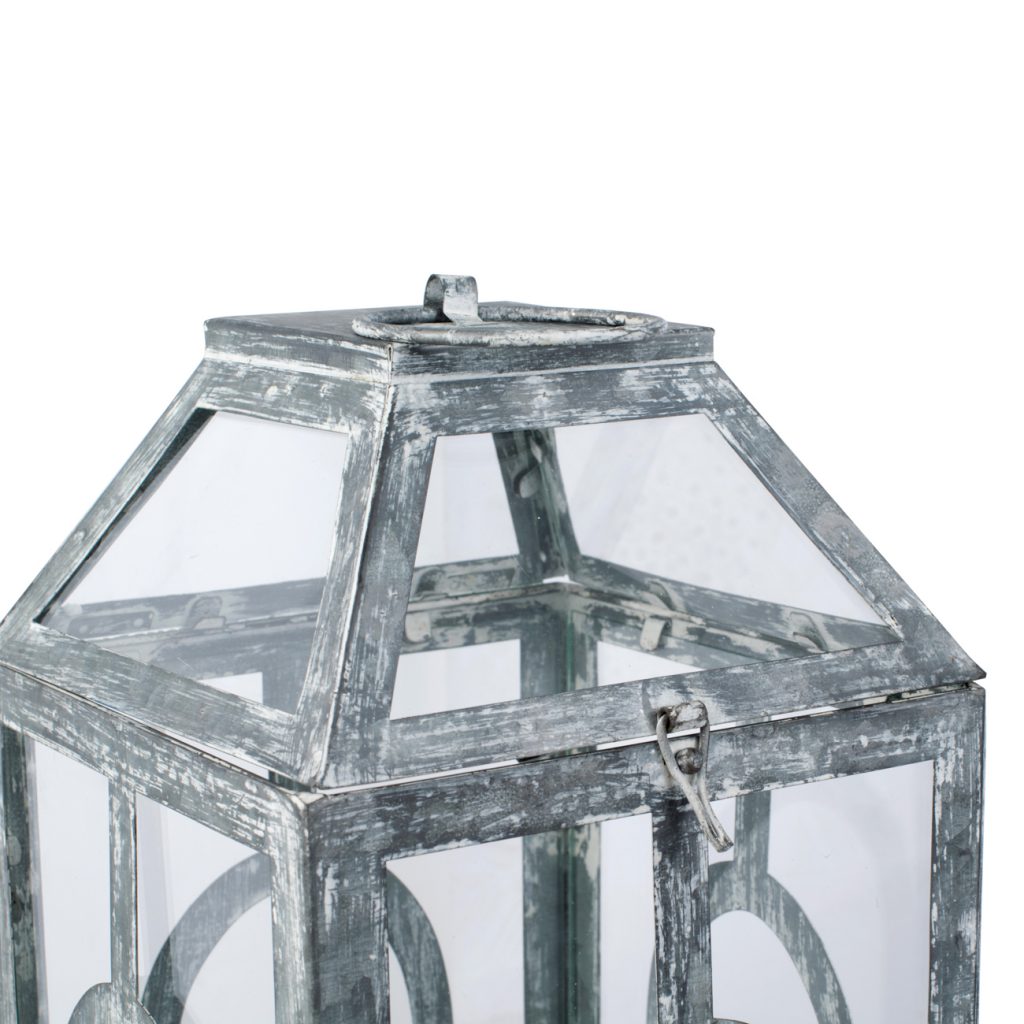 A&B Home Distressed Silver Finish Lantern | Lanterns | Modishstore - 5