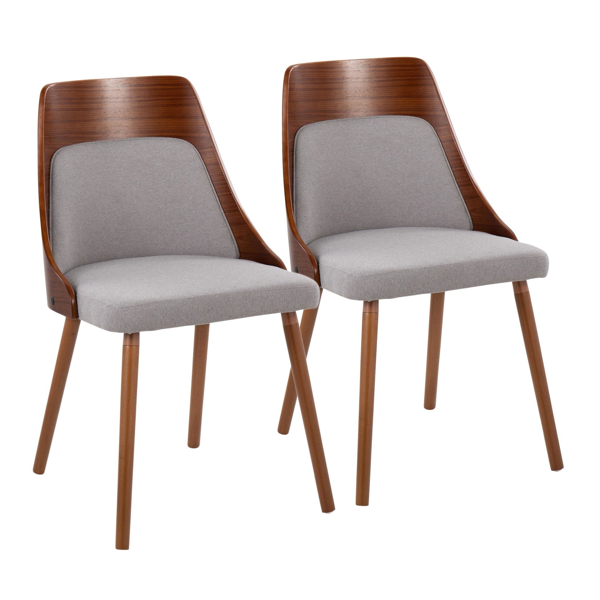 Anabelle Mid-Century Modern Chair in Natural Wood and Cream Fabric By LumiSource (Set of 2) | Dining Chairs | Modishstore - 20