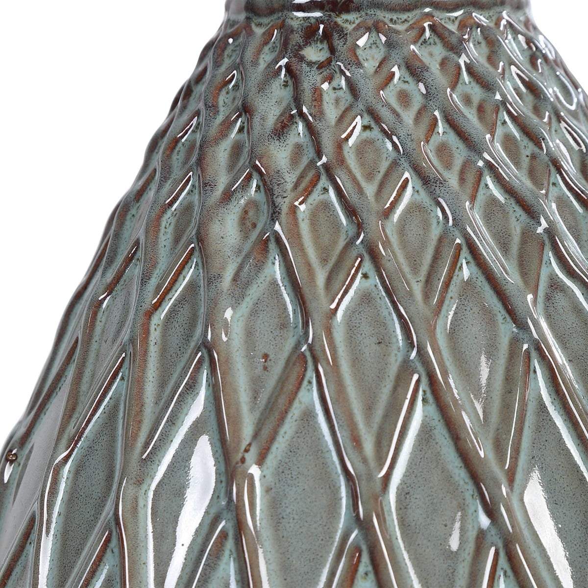 Aqua Ceramic Glaze Table Lamp by Modish Store | Table Lamps | Modishstore - 5