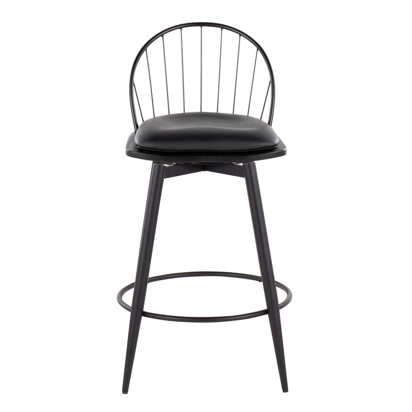 Riley 26" Fixed-Height Counter Stool - Set of 2 Black By LumiSource | Counter Stools | Modishstore - 8