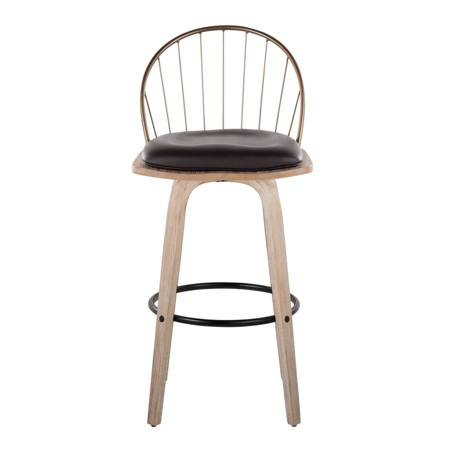 Riley 30" Fixed-Height Barstool - Set of 2 Brown By LumiSource | Bar Stools | Modishstore - 19