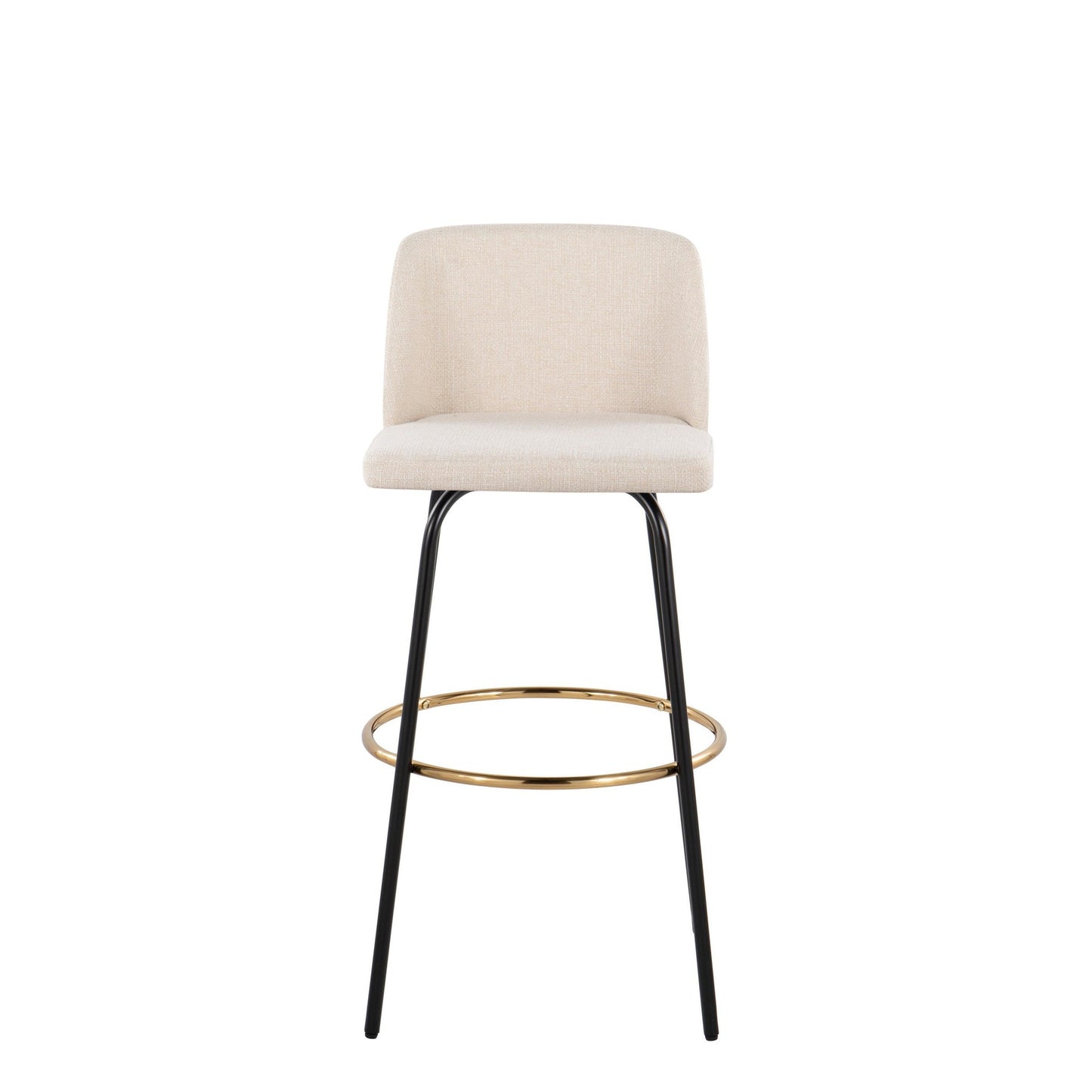 Toriano 30" Fixed Height Barstool - Set of 2 Cream Gold By LumiSource | Bar Stools | Modishstore - 12