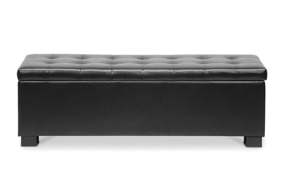 baxton studio roanoke contemporary black ottoman | Modish Furniture Store-4