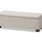 baxton studio roanoke modern and contemporary beige fabric upholstered grid tufting storage ottoman bench | Modish Furniture Store-2