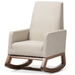baxton studio yashiya mid century retro modern light beige fabric upholstered rocking chair | Modish Furniture Store-2