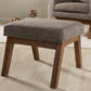 baxton studio aberdeen mid century modern walnut wood finishing and gravel fabric upholstered ottoman | Modish Furniture Store-10