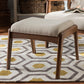 Baxton Studio Roxy Mid-Century Modern Walnut Wood Finishing and Light Beige Fabric Upholstered Ottoman | Modishstore | Ottomans