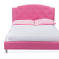 baxton studio canterbury pink leather contemporary full size bed | Modish Furniture Store-4