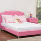 Baxton Studio Canterbury Pink Leather Contemporary Full-Size Bed | Modishstore | Beds