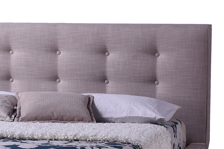Baxton Studio Jonesy Scandinavian Style Mid-century Grey Fabric Upholstered Full Size Platform Bed | Beds | Modishstore - 6
