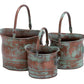 Green Tinged Metal Bucket Planter With Handles, Set Of 3 By Benzara | Planters, Troughs & Cachepots |  Modishstore 