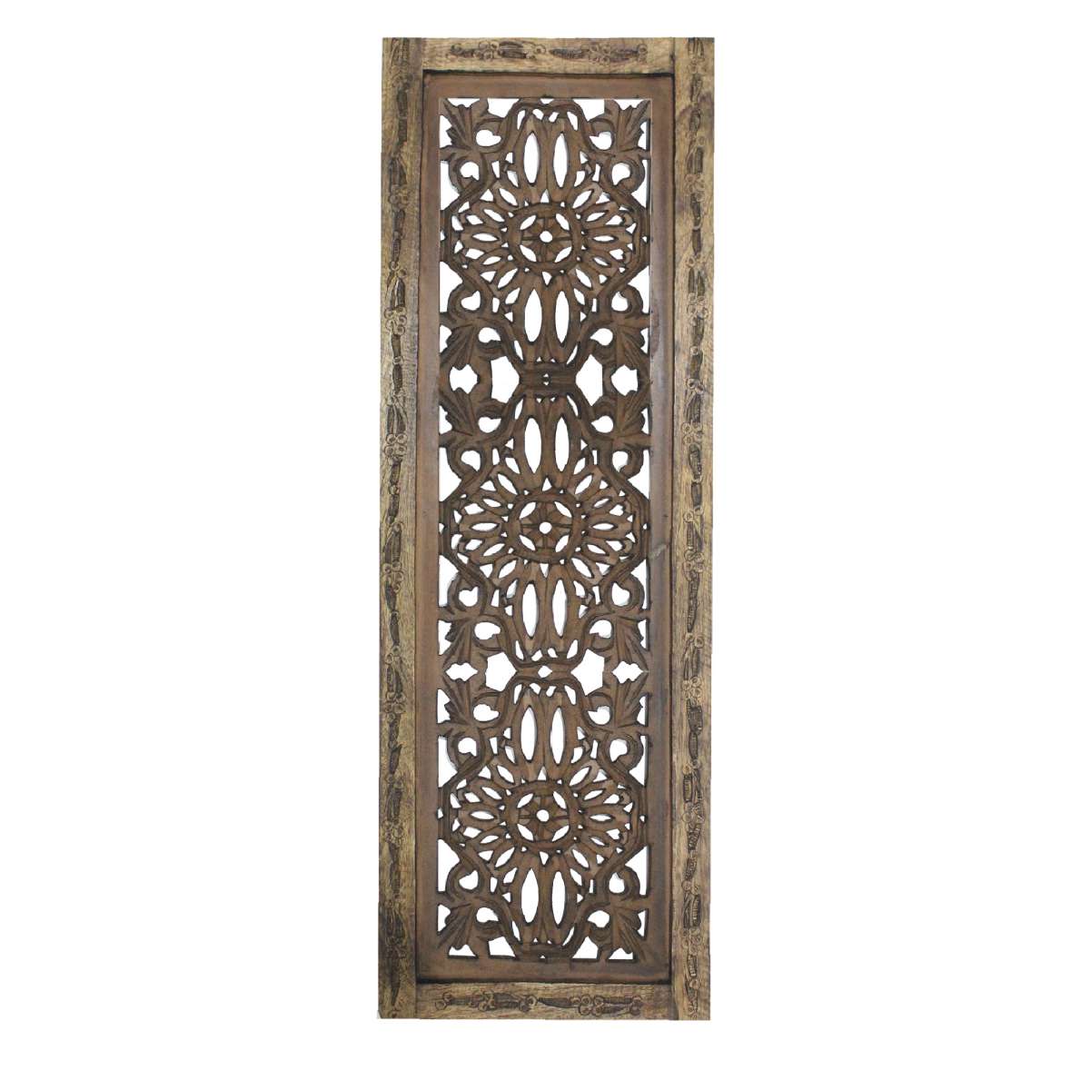Benzara Floral Hand Carved Wooden Wall Panels, Assortment Of Two, Brown | Wall Decor |  Modishstore  - 6