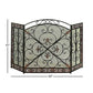 Benzara 3- Panel Metal Fire Screen With Traditional Design, Bronze  By Benzara | Room Divider |  Modishstore  - 2