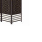 Wood And Paper Straw 4 Panel Screen With Nailhead Trim, Espresso Brown By Benzara | Room Divider |  Modishstore  - 2