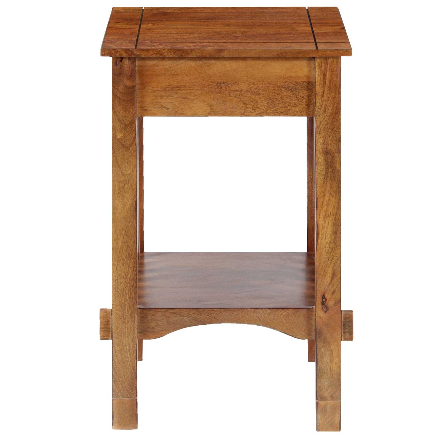 Spacious Mango Wood Nightstand With Slatted Side Panels, Brown By Benzara | Nightstands | Modishstore - 5