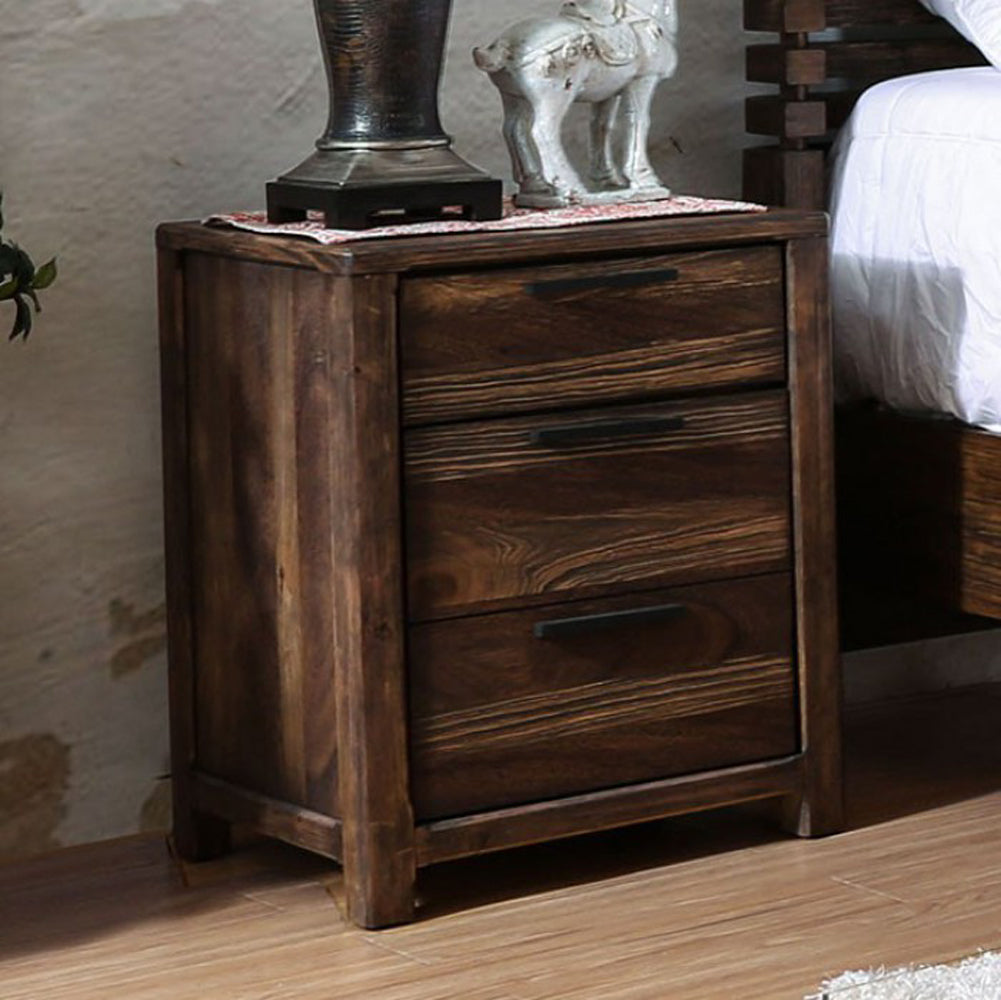 Hankinson Transitional Style Night Stand, Rustic Natural Tone By Benzara | Nightstands | Modishstore - 2