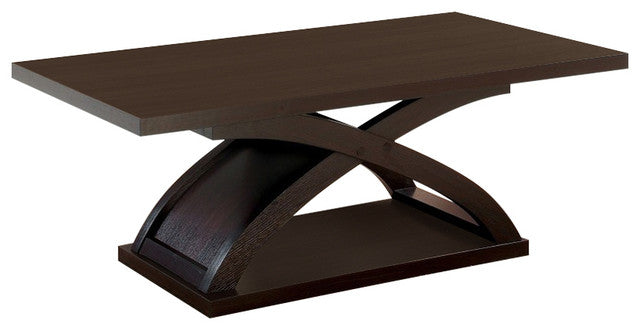 Arkley Contemporary Style Coffee Table, Dark Walnut By Benzara | Coffee Tables | Modishstore
