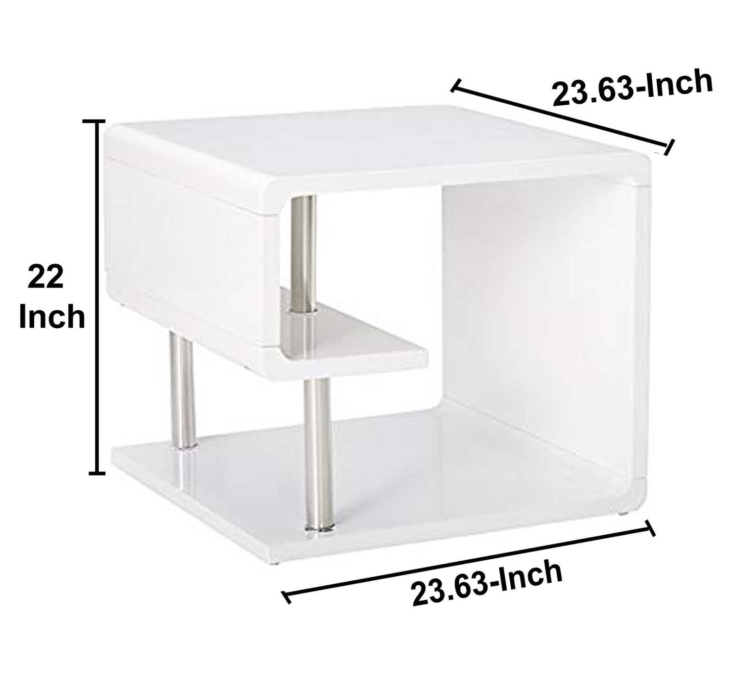 Ninove I Contemporary Style End Table, White By Benzara | Side Tables | Modishstore - 5